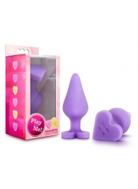 Фиолетовая анальная пробка Naughty Candy Heart Do Me Now - 8,9 см. - Blush Novelties - купить с доставкой в Екатеринбурге