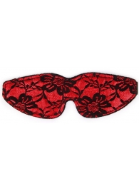 Красная маска на глаза с черным кружевом - Notabu - купить с доставкой в Екатеринбурге