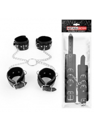 Комплект наручников и оков на металлических креплениях с кольцом - Notabu - купить с доставкой в Екатеринбурге