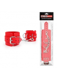 Красные наручники на регулируемых ремешках с цепочкой - Notabu - купить с доставкой в Екатеринбурге
