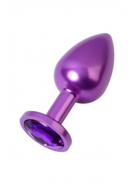 Фиолетовый анальный плаг с кристаллом фиолетового цвета - 8,2 см. - ToyFa - купить с доставкой в Екатеринбурге