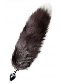 Серебристая металлическая анальная втулка с хвостом чернобурой лисы - размер S - ToyFa - купить с доставкой в Екатеринбурге