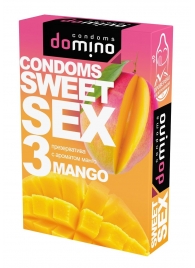 Презервативы для орального секса DOMINO Sweet Sex с ароматом манго - 3 шт. - Domino - купить с доставкой в Екатеринбурге
