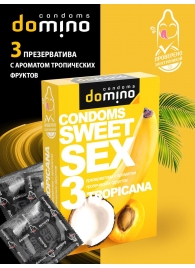 Презервативы для орального секса DOMINO Sweet Sex с ароматом тропических фруктов - 3 шт. - Domino - купить с доставкой в Екатеринбурге