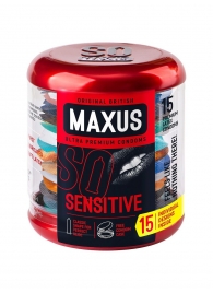 Ультратонкие презервативы в металлическом кейсе MAXUS Sensitive - 15 шт. - Maxus - купить с доставкой в Екатеринбурге