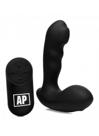 Черный стимулятор простаты Alpha-Pro 7X P-Milker Silicone Prostate Stimulator with Milking Bead - XR Brands - в Екатеринбурге купить с доставкой