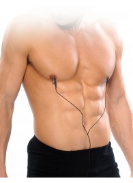 Черные электрические зажимы для сосков Shock Therapy Nipple Clamps - Pipedream - купить с доставкой в Екатеринбурге