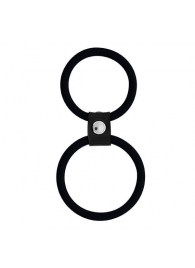 Чёрное двойное эрекционное кольцо Dual Rings Black - Dream Toys - в Екатеринбурге купить с доставкой