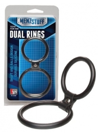 Чёрное двойное эрекционное кольцо Dual Rings Black - Dream Toys - в Екатеринбурге купить с доставкой