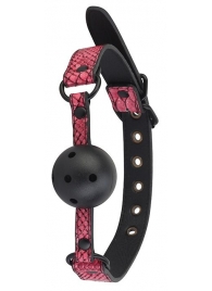 Черно-розовый кляп-шарик с отверстиями BALL GAG - Dream Toys - купить с доставкой в Екатеринбурге