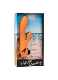 Оранжевый вибромассажер-кролик Newport Beach Babe с пульсирующим воздействием - 21,5 см. - California Exotic Novelties