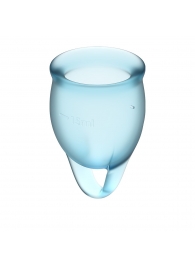 Набор голубых менструальных чаш Feel confident Menstrual Cup - Satisfyer - купить с доставкой в Екатеринбурге