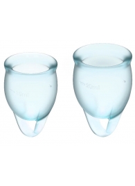 Набор голубых менструальных чаш Feel confident Menstrual Cup - Satisfyer - купить с доставкой в Екатеринбурге