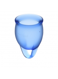 Набор синих менструальных чаш Feel confident Menstrual Cup - Satisfyer - купить с доставкой в Екатеринбурге
