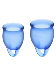Набор синих менструальных чаш Feel confident Menstrual Cup - Satisfyer - купить с доставкой в Екатеринбурге