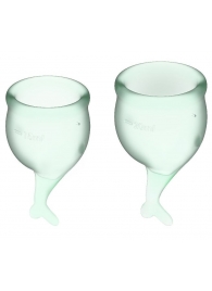 Набор зеленых менструальных чаш Feel secure Menstrual Cup - Satisfyer - купить с доставкой в Екатеринбурге