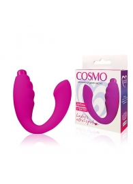 Ярко-розовый изогнутый вибромассажер - Cosmo