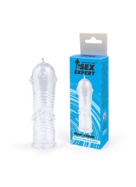 Прозрачная закрытая насадка на пенис с шипиками - 12,5 см. - Sex Expert - в Екатеринбурге купить с доставкой