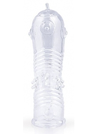 Прозрачная закрытая насадка на пенис с шипиками - 12,5 см. - Sex Expert - в Екатеринбурге купить с доставкой