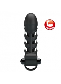 Черная насадка на пенис с вибропулей Penis Sleeve II - 18,8 см. - Baile - в Екатеринбурге купить с доставкой