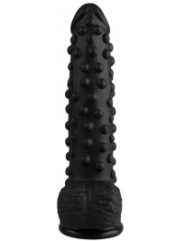 Черный анальный фаллоимитатор с пупырышками - 23,5 см. - Джага-Джага