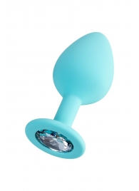 Мятная анальная втулка Brilliant с прозрачным кристаллом - 8 см. - ToyFa - купить с доставкой в Екатеринбурге