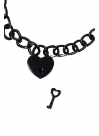 Черный ошейник Embrace с ключиком - Lola Games - купить с доставкой в Екатеринбурге
