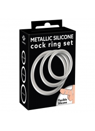 Набор из 3 эрекционных колец под металл Metallic Silicone Cock Ring Set - Orion - в Екатеринбурге купить с доставкой