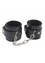 Черные оковы на ноги Obey Me Leather Ankle Cuffs - Chisa - купить с доставкой в Екатеринбурге