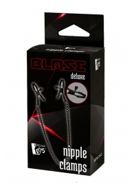 Черные зажимы на соски на цепочке BLAZE DELUXE NIPPLE CLAMPS - Dream Toys - купить с доставкой в Екатеринбурге