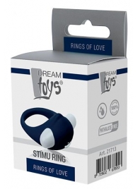 Гладкое синее эрекционное виброкольцо STIMU RING - Dream Toys - в Екатеринбурге купить с доставкой