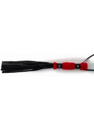 Многохвостовый черный флогер с красной ручкой - 44 см. - Джага-Джага - купить с доставкой в Екатеринбурге