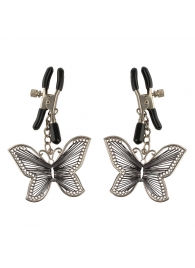 Зажимы на соски с бабочками Butterfly Nipple Clamps - Pipedream - купить с доставкой в Екатеринбурге
