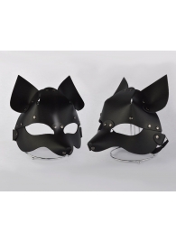 Черная кожаная маска  Лиса - Sitabella - купить с доставкой в Екатеринбурге