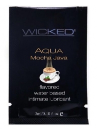 Лубрикант со вкусом кофе мокко WICKED AQUA Mocha Java - 3 мл. - Wicked - купить с доставкой в Екатеринбурге