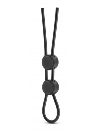 Черное двойное эрекционное лассо Silicone Double Loop Cock Ring - Blush Novelties - в Екатеринбурге купить с доставкой