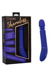 Синий вибратор с поступательными движениями Shameless Slim Thumper - 22,75 см. - California Exotic Novelties