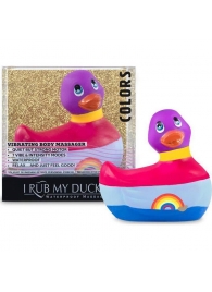 Вибратор-уточка I Rub My Duckie 2.0 Colors с разноцветными полосками - Big Teaze Toys - купить с доставкой в Екатеринбурге