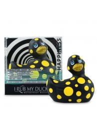 Черный вибратор-уточка I Rub My Duckie 2.0 Happiness в жёлтый горох - Big Teaze Toys - купить с доставкой в Екатеринбурге