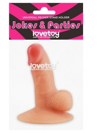 Телесный пенис-сувенир Universal Pecker Stand Holder - Lovetoy - купить с доставкой в Екатеринбурге