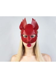 Красная кожаная маска  Белочка - Sitabella - купить с доставкой в Екатеринбурге
