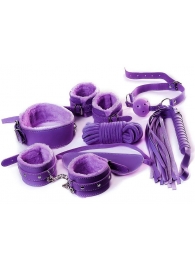 Фиолетовый набор БДСМ «Накажи меня нежно» с карточками - Штучки-дрючки - купить с доставкой в Екатеринбурге
