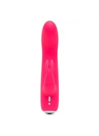 Розовый вибратор-кролик Rechargeable Mini Rabbit Vibrator - 15,2 см. - Happy Rabbit