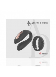 Черный вибратор для пар с пультом-часами Anne s Desire Dual Pleasure Vibe - DreamLove
