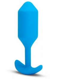 Голубая вибропробка для ношения B-vibe Snug Plug 3 - 12,4 см. - b-Vibe