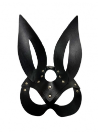 Черная кожаная маска зайки Miss Bunny - БДСМ Арсенал - купить с доставкой в Екатеринбурге