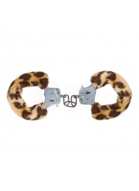 Наручники с леопардовым мехом Furry Fun Cuffs Leopard - Toy Joy - купить с доставкой в Екатеринбурге