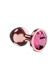 Пробка цвета розового золота с малиновым кристаллом Diamond Ruby Shine S - 7,2 см. - Lola Games - купить с доставкой в Екатеринбурге