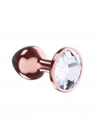 Пробка цвета розового золота с прозрачным кристаллом Diamond Moonstone Shine L - 8,3 см. - Lola Games - купить с доставкой в Екатеринбурге