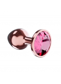 Пробка цвета розового золота с малиновым кристаллом Diamond Ruby Shine L - 8,3 см. - Lola Games - купить с доставкой в Екатеринбурге